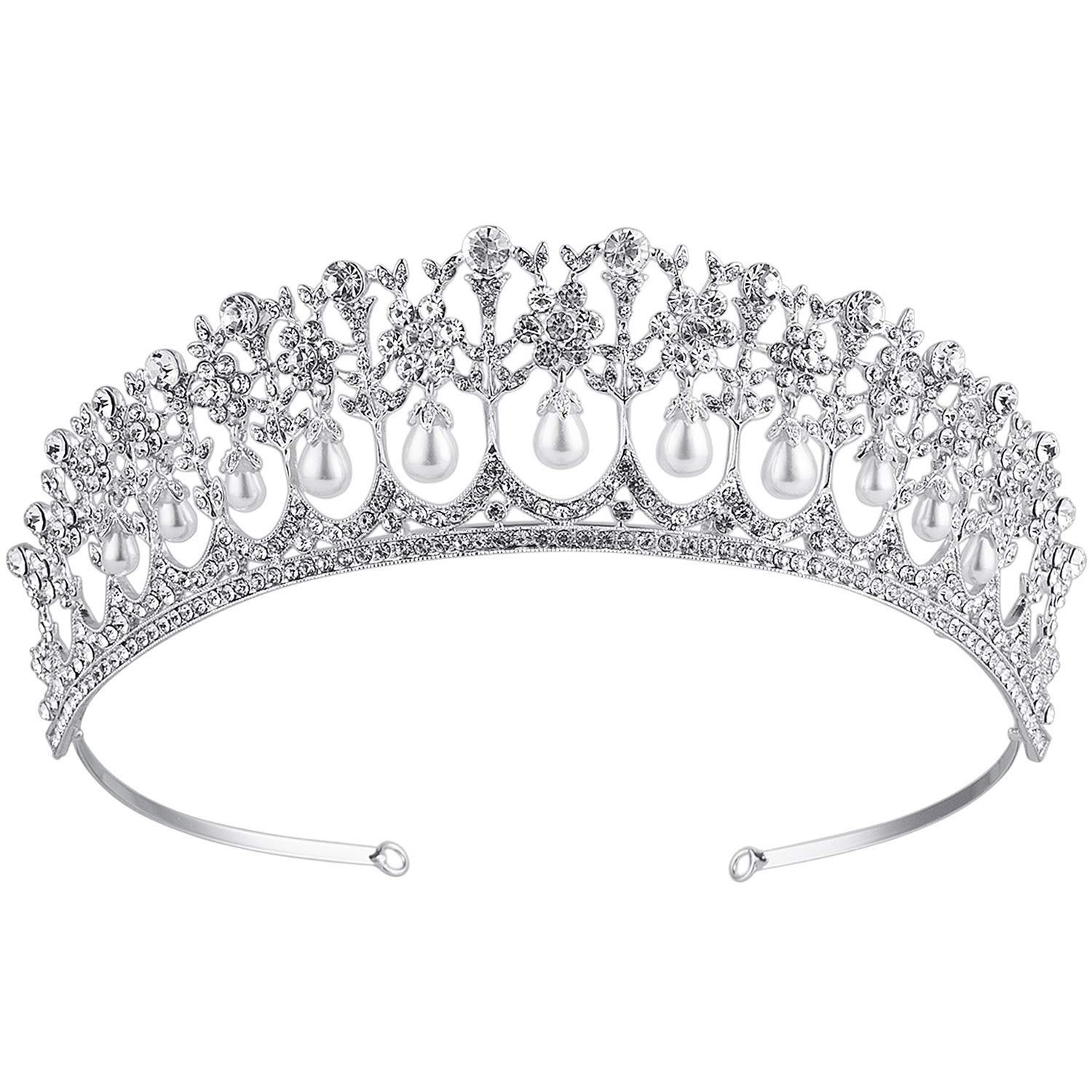 Crystal Rhinestone Queen Bride Tiara Crown,Vintage Bridal Birthday Prom Wedding Tiaras and Crowns,for Women Girl